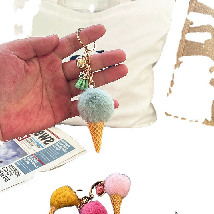 50PCS Ice Cream Cartoon Plush Key Chain Pendant