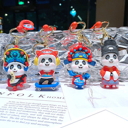 Cartoon Cute Panda PVC Soft Silicone Creative Keychain
