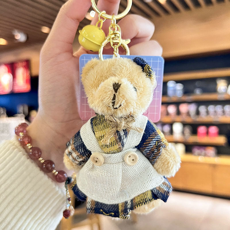 Cute Teddy Bear Doll Plush Ball Keychain