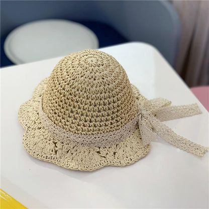 Kids Bow Straw Hat
