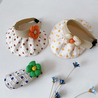 Cotton Summer Kids Quick-dry Flower Empty Top Hat