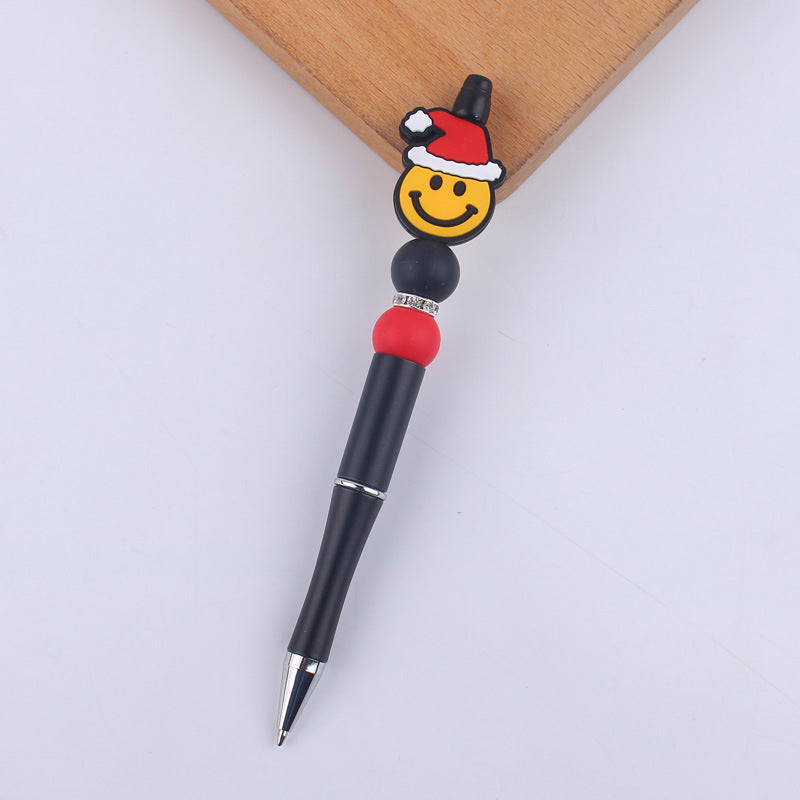 Cartoon Christmas Silicone Handmade Plastic Beaded Pen
