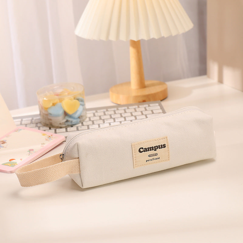 Simple Canvas Large Capacity Pencil Case