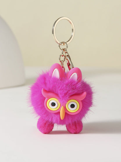 Cartoon Plush Owl Keychain