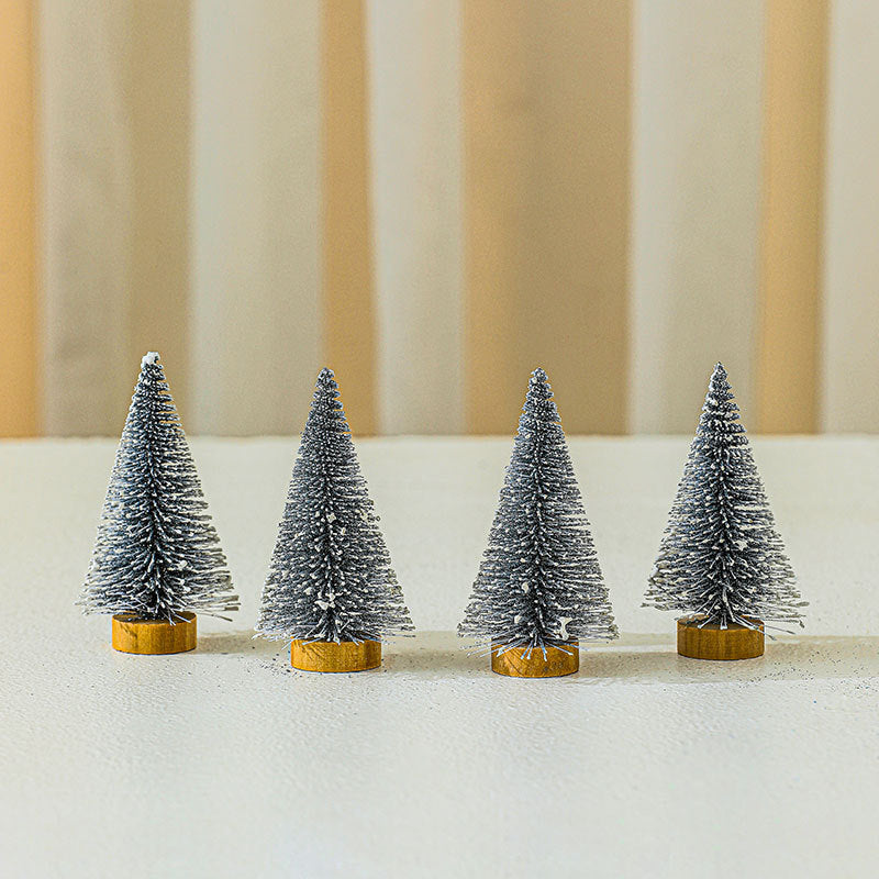 4PCS 10cm*4.5cm Mini Cedar Christmas PVC Ornaments
