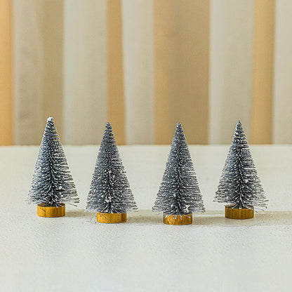 4PCS 10cm*4.5cm Mini Cedar Christmas PVC Ornaments