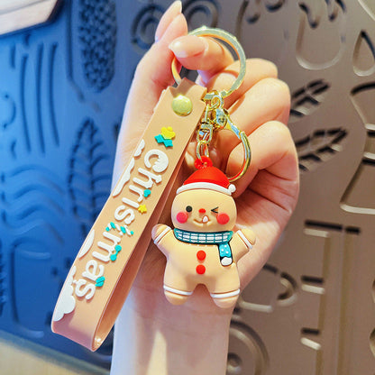 Cartoon Christmas PVC Soft Keychain Creative Keychain