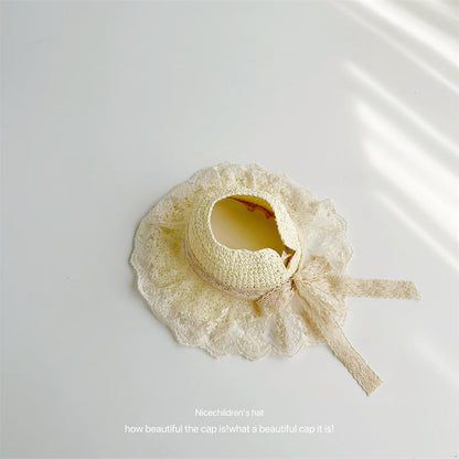 Children's Empty Straw Hat with Bow