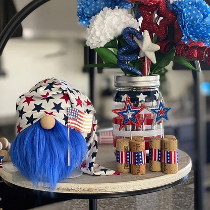 Fabric Independence Day Striped Five Star Faceless Doll