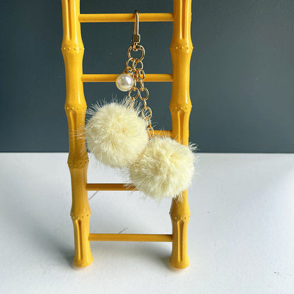 Cute Pearl Candy Plush Ball Bags, Keychain Pendants