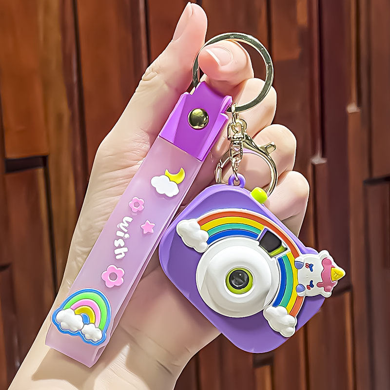 Creative Rainbow Camera Plastic Keychain