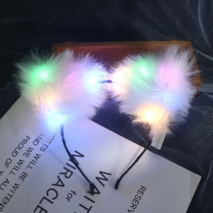 Wholesale Plastic Luminous Cat's Ears Hair Hoop