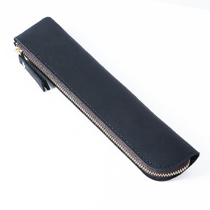 Cowhide Simple Pencil Case