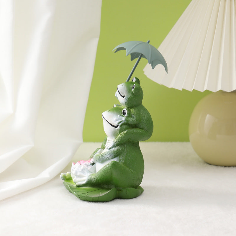 Frog Umbrella Resin Ornaments for Couples