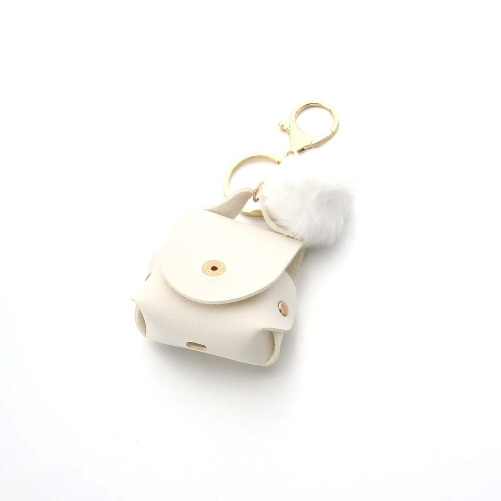 Coin Purse Headphone Cover Fur Ball Keychain
