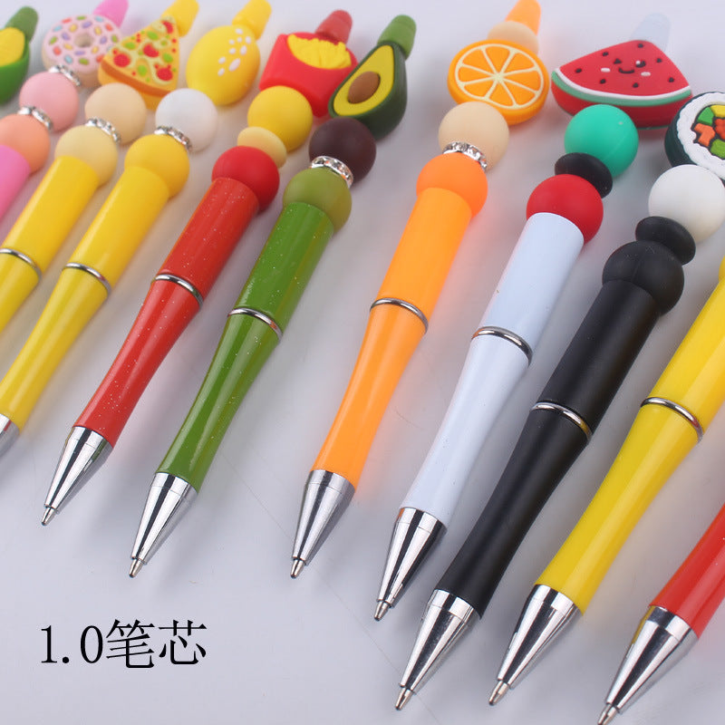 Cartoon Fruit Silicone Color Plastic Beadable Pens
