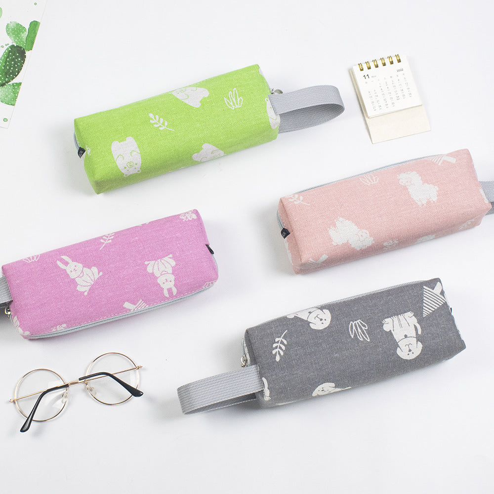 Canvas Portable Cartoon Animal Pen Bags