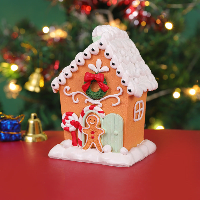 Christmas Gingerbread People's Small Houses Resin Ornaments