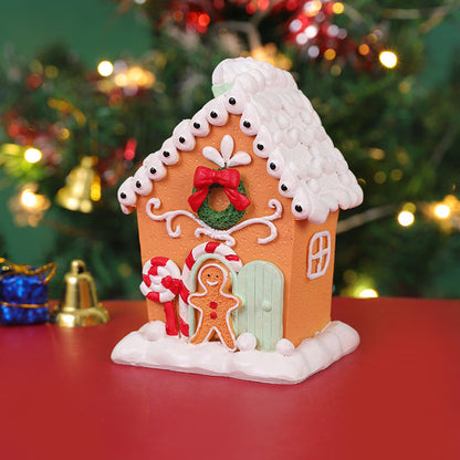 Christmas Gingerbread People's Small Houses Resin Ornaments