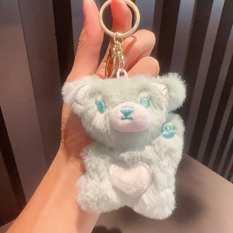 Cartoon Love Teddy Bear Plush Keychain