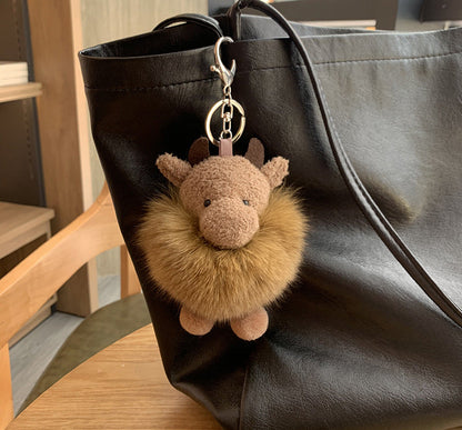 Cute Cow Plush Keychain