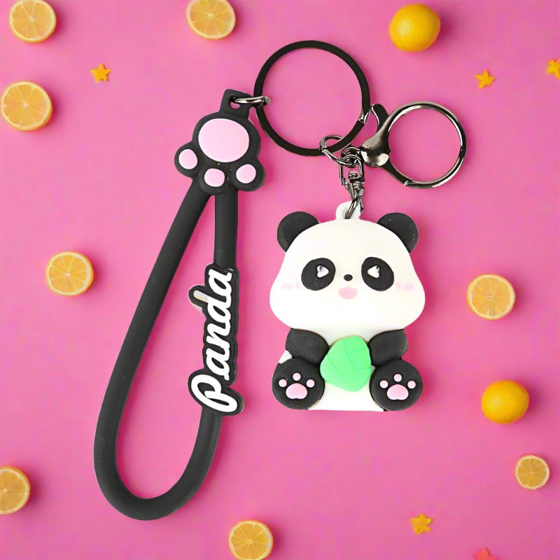 Cartoon Panda PVC Soft Keychain Creative Keychain