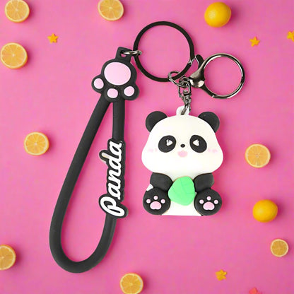 Cartoon Panda PVC Soft Keychain Creative Keychain