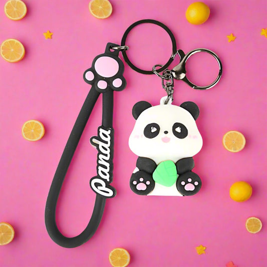 Cartoon Panda PVC Soft Keychain Creative Keychain