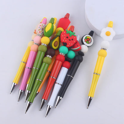 Cartoon Fruit Silicone Color Plastic Beadable Pens