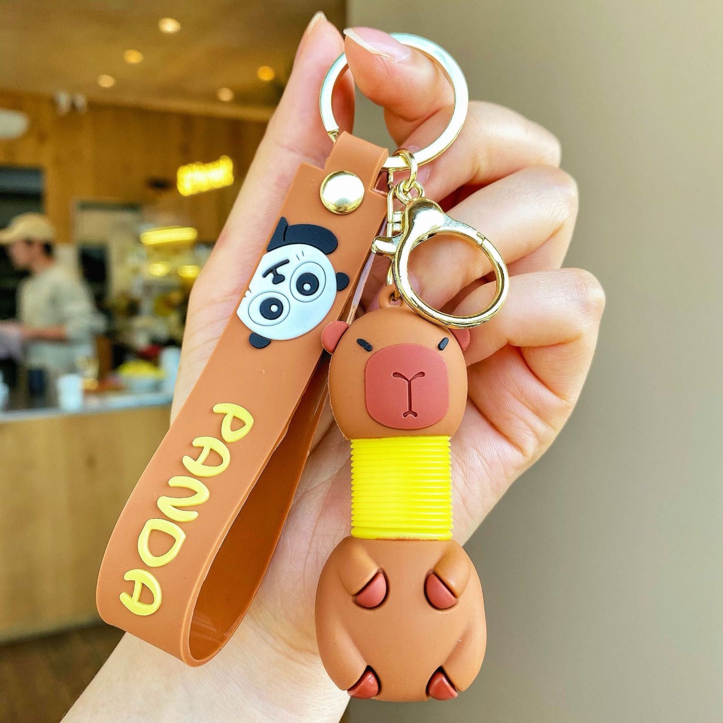 Cartoon Cute Keychain Creative Silicone Retractable Keychains