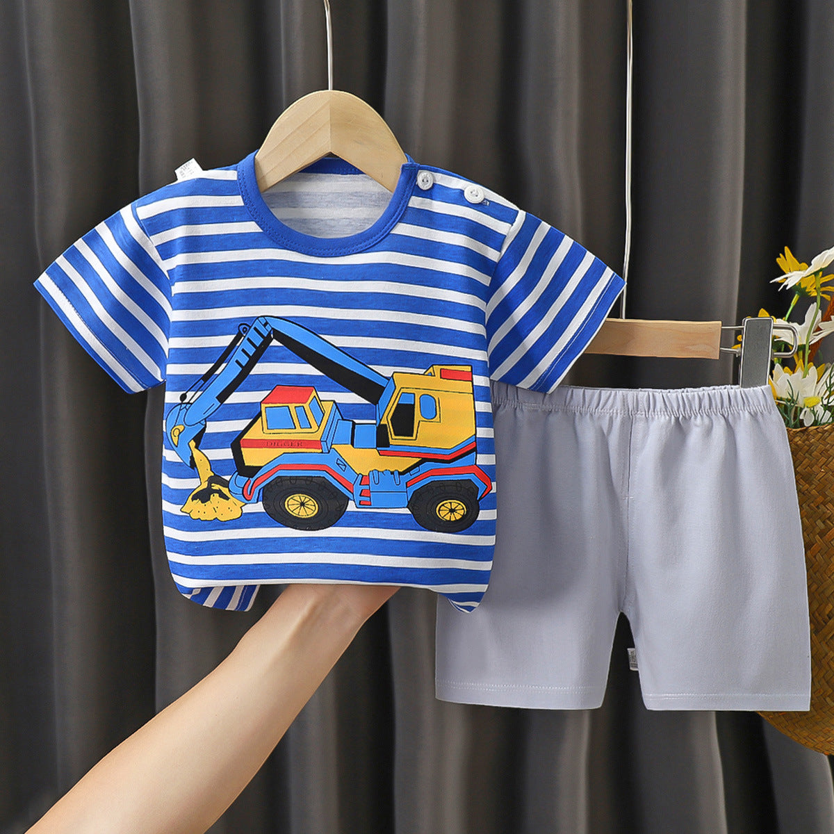Wholesale Short Sleeve Suit Cotton Baby Clothes