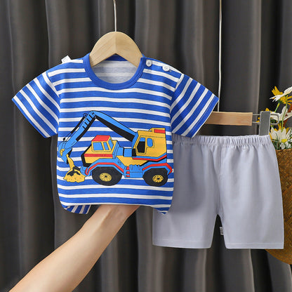 Wholesale Short Sleeve Suit Cotton Baby Clothes
