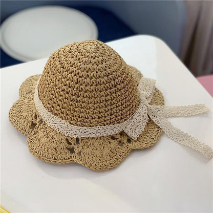 Kids Bow Straw Hat