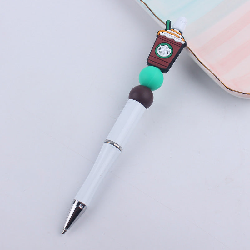 Beaded Pens DIY Coffee Cup Silicone Teether Handmade