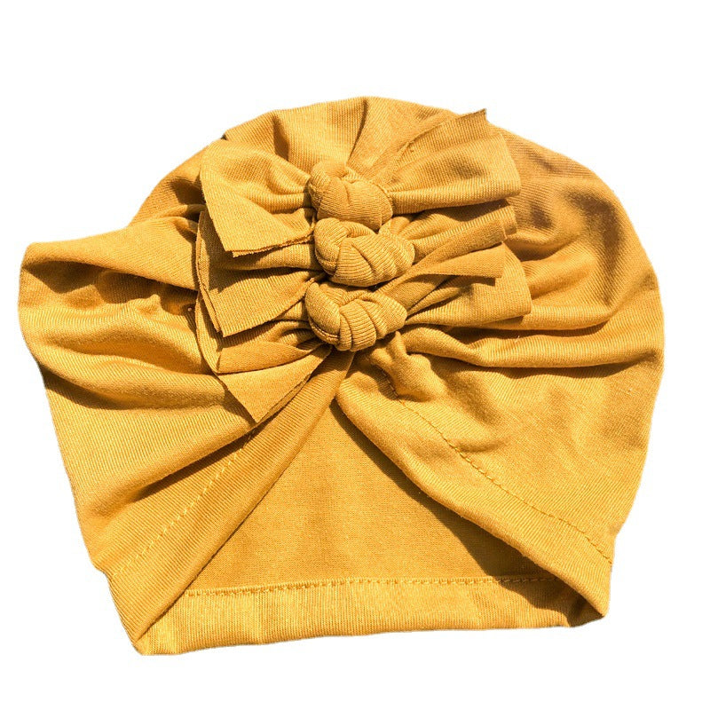 New Bow Baby Hat Spring And Autumn Solid Color Baby Hat Newborn Baby Hat 21 Colors Available Wholesale Baby Hats