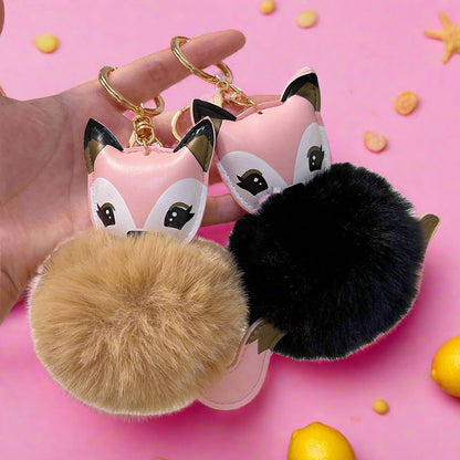 Cartoon Cute Fox PU Plush Key Chain