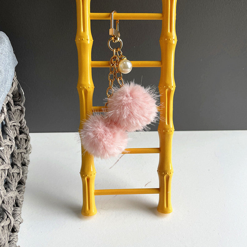 Cute Pearl Candy Plush Ball Bags, Keychain Pendants