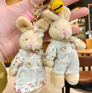 Cute Teddy Bear Doll Plush Ball Keychain