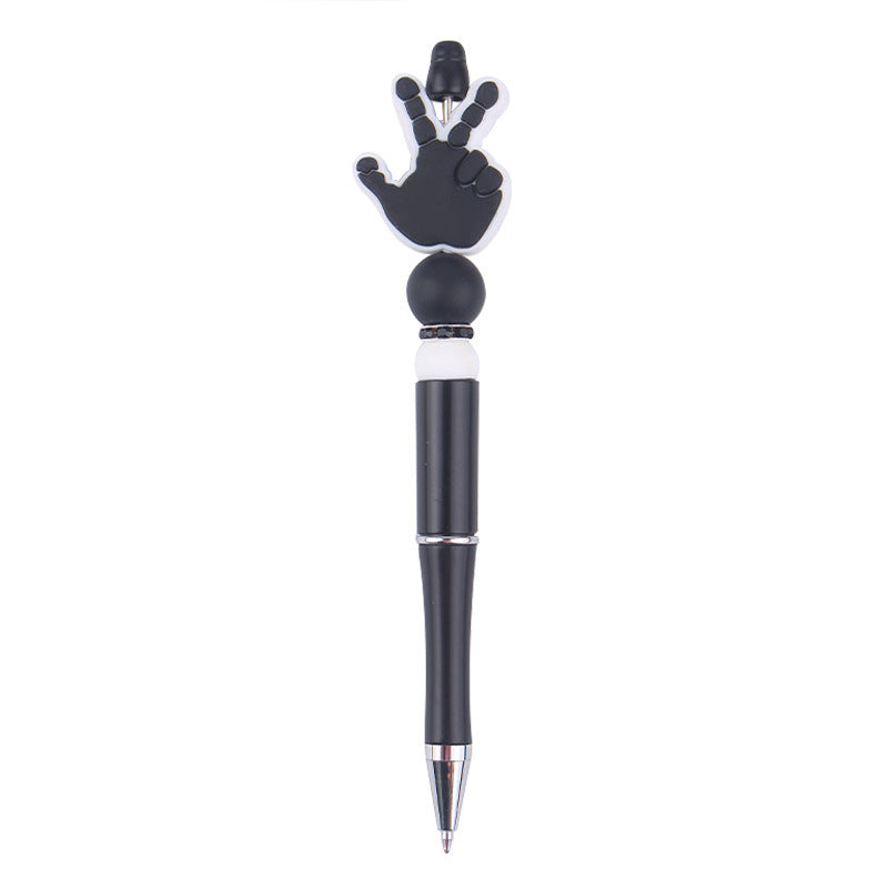 Beaded Pens DIY Handmade Palm Silicone Beads Black