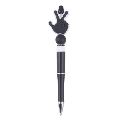 Beaded Pens DIY Handmade Palm Silicone Beads Black