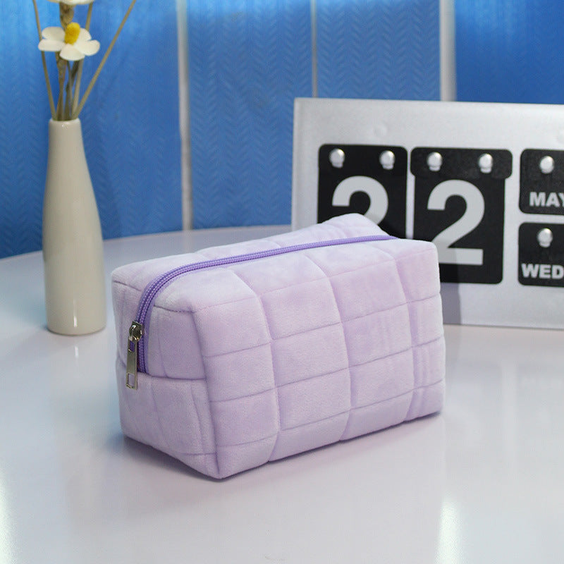 Short Velvet Canvas Pencil Case
