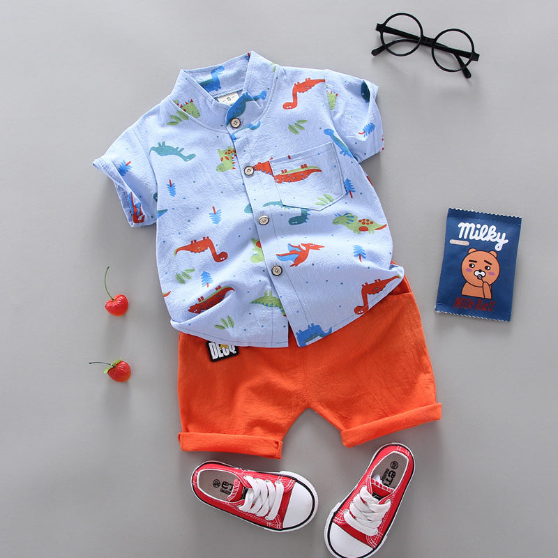 Cotton Cartoon Triceratops Series Infant Set
