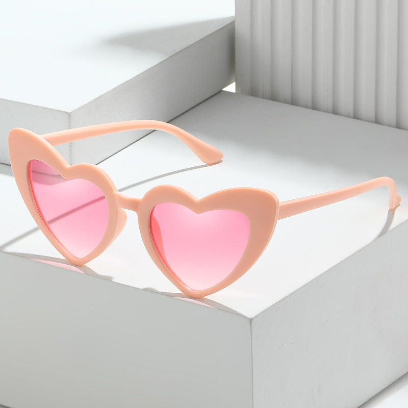Children's Retro Personality Love Style Anti-ultraviolet Sunglasses