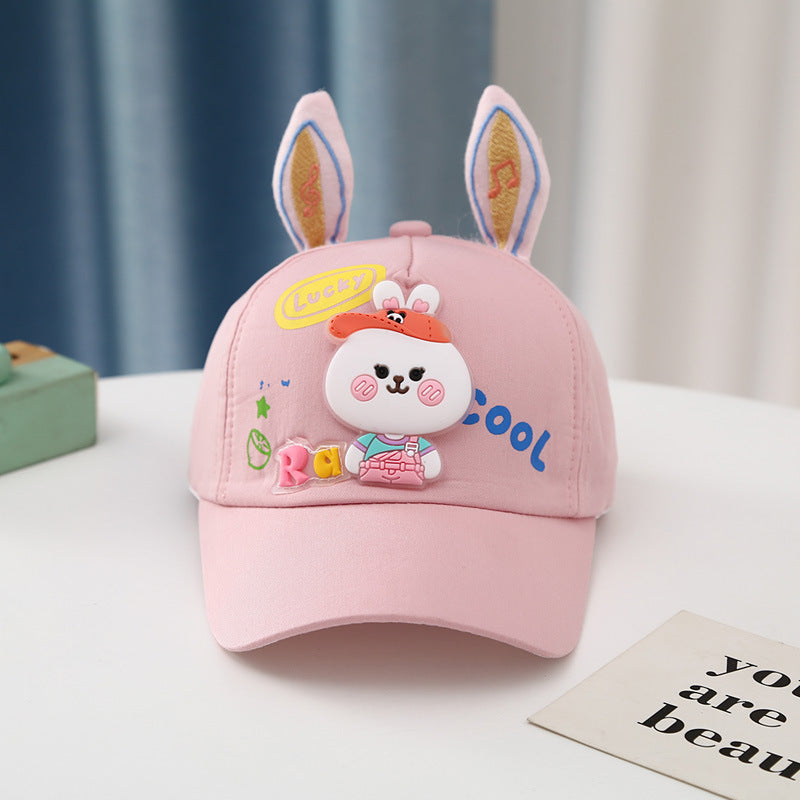 Cute White Bunny Baby Hat with Long Ears
