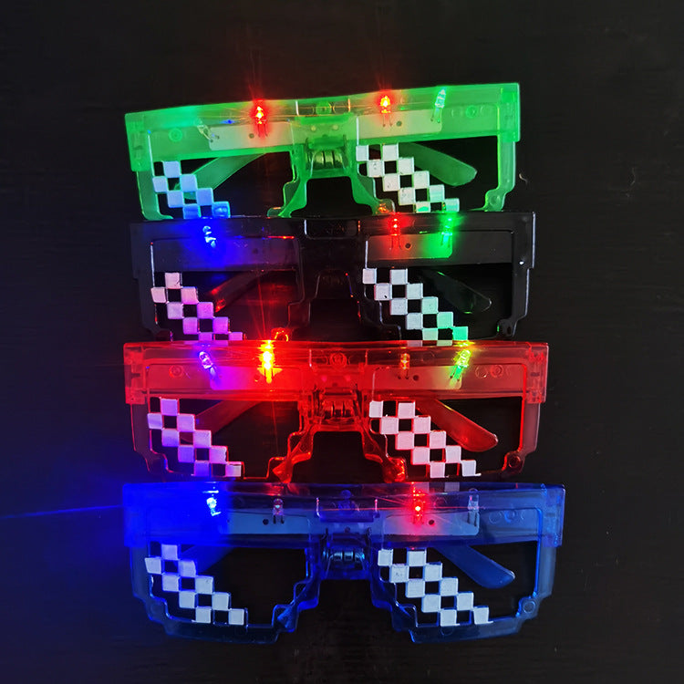 5 Pieces Mosaic Creative Party LED Luminous Glasses Toys