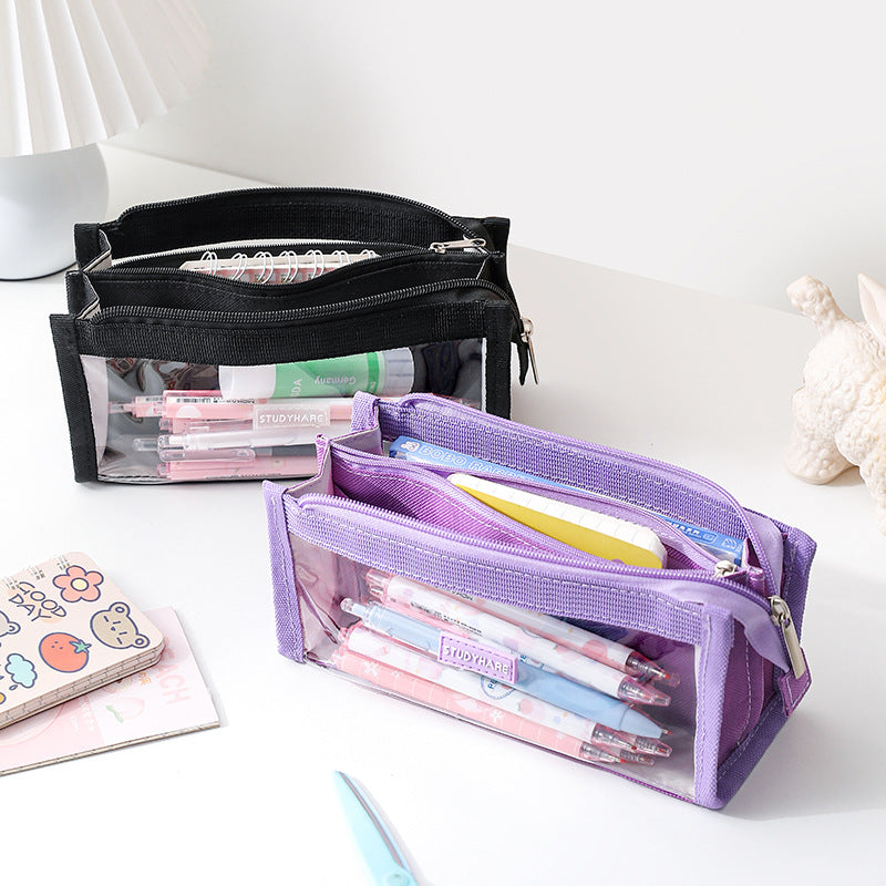 Oxford Cloth Double Layer Pencil Bag