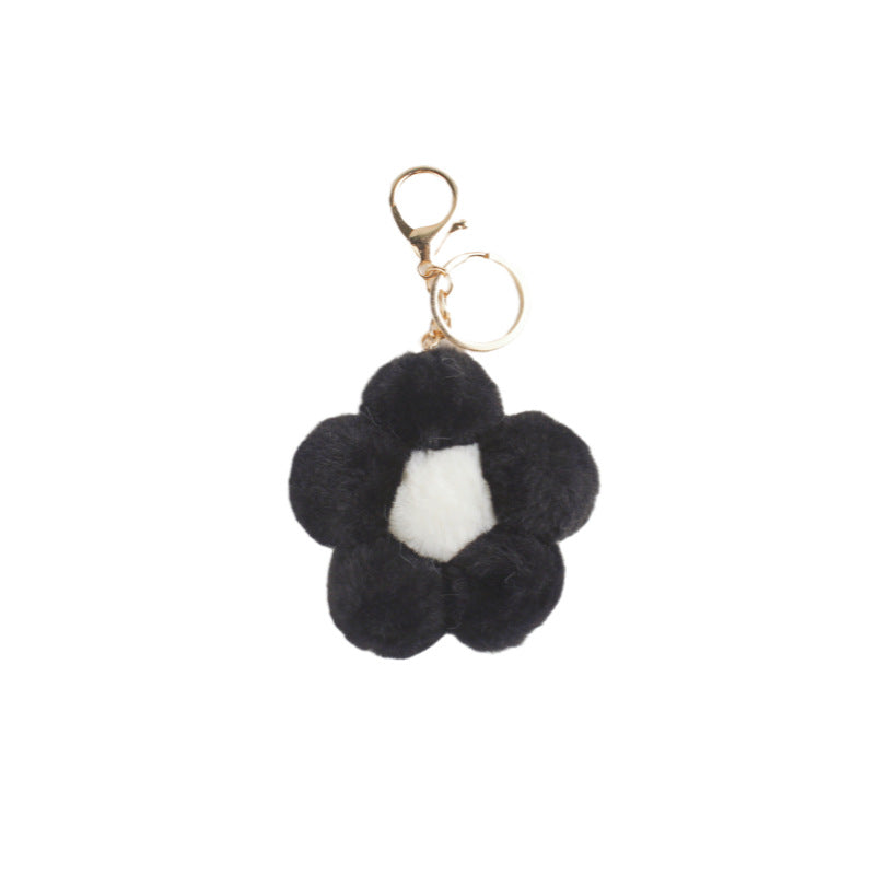 Plush Flower Ball Keychains