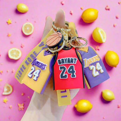 Silicone Basketball Schoolbag Jersey Creative Keychain