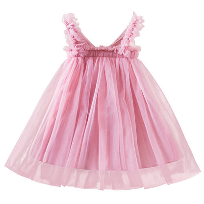 Polyester Children's Three-dimensional Wing Mesh Dress