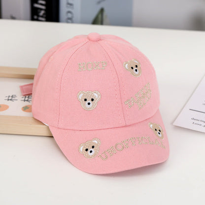 Summer Cotton Teddy Bear Embroidered Children's Baseball Caps